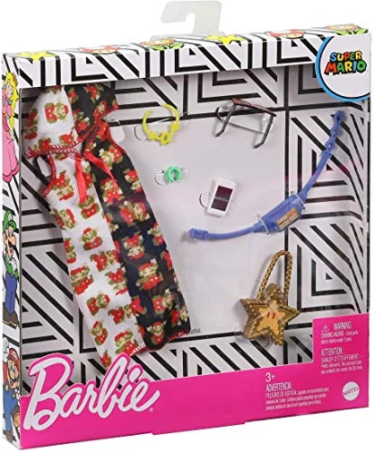 Barbie Storytelling Fashion Pack Of Doll Clothes Inspired By Super Mario: Hoodie Dress & 6 Accessories Dolls, Gift For 3 To 8 Year Olds 2 Barbie Storytelling Fashion Pack Of Doll Clothes Inspired By Super Mario: Hoodie Dress & 6 Accessories Dolls, Gift For 3 To 8 Year Olds