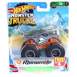 Hot Wheels Monster Trucks 2021 Wild Ride Rhinomite 1:64 Scale Die-Cast Vehicle With Crushable Car Mattel