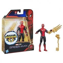 Spider-Man Marvel 6-Inch Mystery Web Gear Upgraded Black And Red Suit Action Figure, Includes Mystery Web Gear Armor Accessory And Character Accessory, Ages 4 And Up