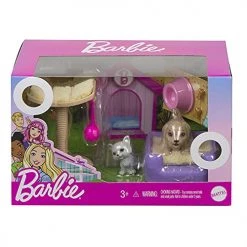 Barbie Doll Pet Theme Accessory Set - Storytelling Adventure Series ~ Pair With Dollhouse Or Stand Alone Play ~ Puppy, Kitten, Scratching Post, Dog Bed, Toys And More Mattel