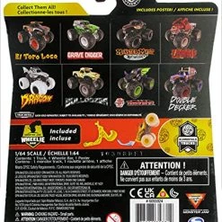Monster Jam 2021 Spin Master 1:64 Diecast Monster Truck With Wheelie Bar: Elementals Trucks Earth Shaker