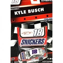 NASCAR Authentics 2019 Wave 11 Kyle Busch Snickers 1/64th Scale Diecast With Bonus Matching Hood