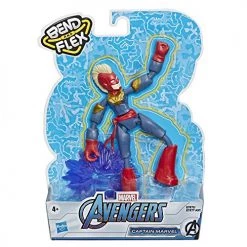 Avengers Marvel Bend And Flex Action Figure Toy, 6-Inch Flexible Captain Marvel Figure, Includes Blast Accessory, For Kids Ages 4 And Up