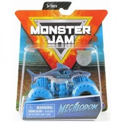 Monster Jam 2019 Nitro Neon Megalodon 1:64 Scale Diecast Monster Truck With Figure And Poster By Spin Master