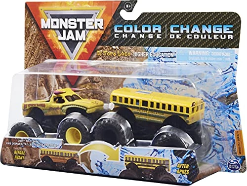 Monster Jam 2021 Color Change 2-pack El Toro Loco Yellow Vs Higher Education School Bus 1:64 Scale Die-Cast Monster Trucks 5 Monster Jam 2021 Color Change 2-pack El Toro Loco Yellow Vs Higher Education School Bus 1:64 Scale Die-Cast Monster Trucks