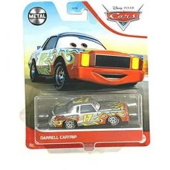 DieCast Disney Pixar Cars Pixar Cars Metal Series 1:55 Scale, Darrell Cartrip (Silver Body With Red Flames)