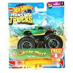 DieCast Hot Wheels Monster Trucks 2021 [Snake Bite Vinny Venom 1/75] Fan Favorites #01/06 With Re-Crushable Car