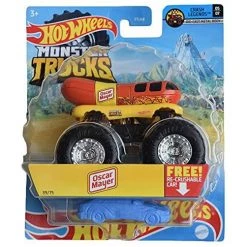 Hot Wheels Monster Trucks Oscar Mayer Wienermobile With Re-Crushable Car 39/75 Mattel