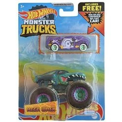 Hot Wheels Monster Trucks Mega Wrex, Includes Crushed Car Mattel