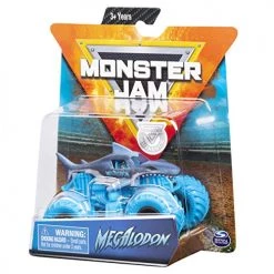 Monster Jam 2019 Nitro Neon Megalodon 1:64 Scale Diecast Monster Truck With Figure And Poster By Spin Master