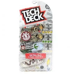 Tech Deck Element Skateboards 2021 Ultra DLX 4-Pack Of Timber High Dry, Earth Rev And Phil Zwijsen Fingerboards