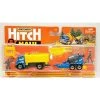 Matchbox Hitch & Haul MBX Construction Zone 2/8 (Blue/Yellow) - Tilt 'N Tip, MBX Cement Trailer, Entry Sign, Cement Tray, Figure Man #1 And #2 Mattel