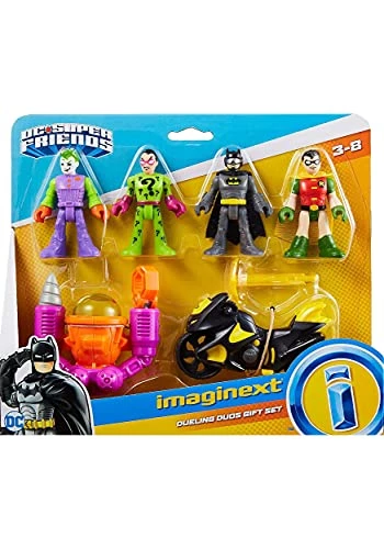 Imaginext DC Super Friends Dueling Duos Gift Set - Batman, Robin, Joker, Riddler, Batcycle & Joker Vehicle DC Comics 2 Imaginext DC Super Friends Dueling Duos Gift Set - Batman, Robin, Joker, Riddler, Batcycle & Joker Vehicle DC Comics