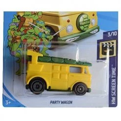 Hot Wheels TMNT Party Wagon HW Screen Time 3/10 Yellow Green 1:64 Scale Vehicle