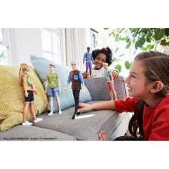 Barbie Ken Fashionistas Doll #154 With Sculpted Purple Hair Wearing A Color-Blocked Plaid Shirt, Black Denim Pants & Boots, Toy For Kids 3 To 8 Years Old