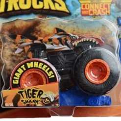 Mattel Hot Wheels Monster Trucks Tiger Shark 18/50 Connect And Crash Car