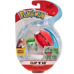 Toy Choo Choo Pokémon Pokemon Clip 'N' Go Set - Features 2-Inch Bulbasaur Figure & Poke Ball - Perfect For Any Trainer