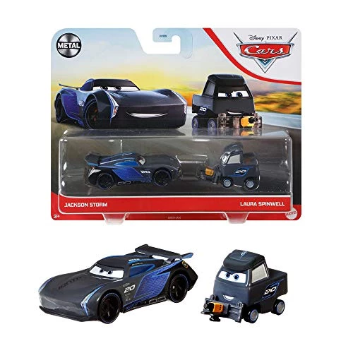 Toy Choo Choo Disney Cars Toys And Pixar Cars 3, Jackson Storm & Laura Spinwell 2-Pack, 1:55 Scale Die-Cast Fan Favorite Character Vehicles For Racing And Storytelling Fun, Gift For Kids Age 3 And Older,Multi 1 Toy Choo Choo Disney Cars Toys And Pixar Cars 3, Jackson Storm & Laura Spinwell 2-Pack, 1:55 Scale Die-Cast Fan Favorite Character Vehicles For Racing And Storytelling Fun, Gift For Kids Age 3 And Older,Multi