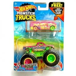 DieCast Hot Wheels Monster Trucks [Torque Terror] And Crushed Van Blind Sided - 1:64 Scale