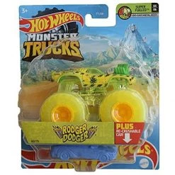 Hot Wheels Monster Trucks Rodger Dodger, [1:64 Scale] Plus Re-Crushable 60/75