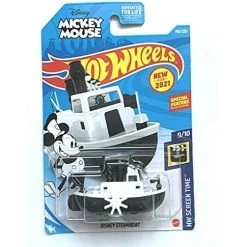 DieCast Mattel Hot Wheels Disneys Mickey Mouse Steamboat, HW Screen Time [Black And White] 193/250