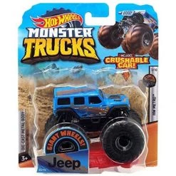 DieCast Hot Wheels Monster Trucks HW Metro Jeep Wrangler Unlimited (Blue) 1:64 Scale Vehicle Truck With Crushable Car Mattel