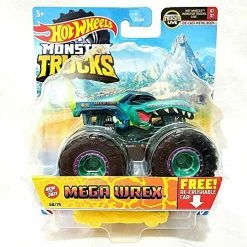 DieCast Mattel Hot Wheels Monster Trucks 2021 [Mega Wrex] 68/75 With Recrushable Car, 1:64 Scale