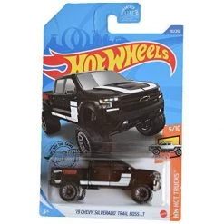 DieCast Hot Wheels '19 Chevy Silverado Trail Boss LT 151/250 [Black], Hot Trucks 5/10 Mattel