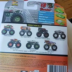 Hot Wheels Monster Trucks Silver V8 Bomber W/ Crushable Car