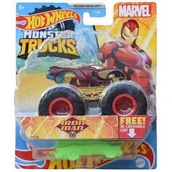 Toy Choo Choo Hot Wheels Monster Trucks Iron Man, Re Crushable Car 45/75 Mattel