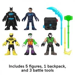 Fisher-Price Imaginext DC Super Friends Bat-Tech Multi-Pack, Set Of 5 Poseable Figures With Clear Light-up Chests For Kids Ages 3 To 8 Years DC Comics