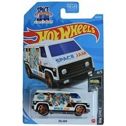 Hot Wheels Space Jam 70s Van, Space Series 4/5 White 1:64 Scale Vehicle Mattel