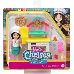 Mattel Barbie Chelsea Can Be Pizza Chef Playset With Brunette Chelsea Doll (6-In/15.24-cm), Pizza Oven, 2 Spice Shakers, Pizza Pan & More, Great Gift For Ages 3 Years Old & Up
