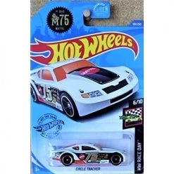 Toy Choo Choo Hot Wheels 2020 Int'l Card Mattel 75th Anniversary Car Circle Tracker 101/250 HW Race Day 6/10 White Die Cast Collectible Car