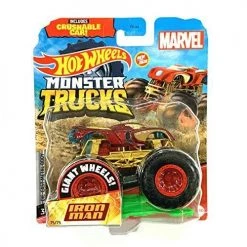 DieCast Hot Wheels 2020 Monster Trucks Includes Crushable Car 1:64 Scale Iron Man 75/75