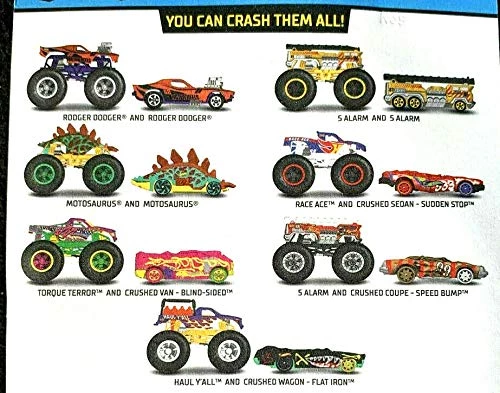 DieCast Hot Wheels Monster Trucks Haul Y'all And Crushed Wagon Flat Iron - 1:64 Scale 2 DieCast Hot Wheels Monster Trucks Haul Y'all And Crushed Wagon Flat Iron - 1:64 Scale