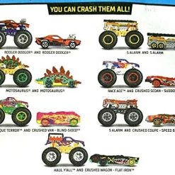 DieCast Hot Wheels Monster Trucks [Torque Terror] And Crushed Van Blind Sided - 1:64 Scale
