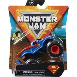 Toy Choo Choo DC Comics Monster Jam Superman 1:64 Diecast Monster Truck With Wheelie Bar: Heroes And Villains