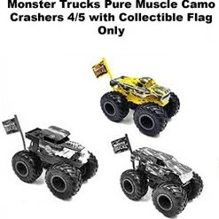 Hot Wheels Monster Trucks Pure Muscle Camo Crashers 4/5 With Collectible Flag Mattel 9 Hot Wheels Monster Trucks Pure Muscle Camo Crashers 4/5 With Collectible Flag Mattel