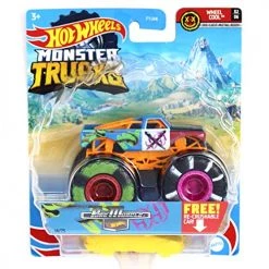 Mattel Hot Wheels Monster Trucks 2021 Wheel Cool Pure Muscle 1:64 Scale Die-Cast Vehicle With Crushable Car