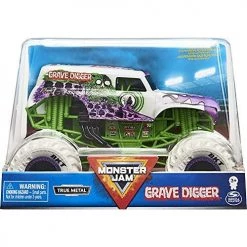 Spin Master Monster Jam, Official Inverse Grave Digger (White) Monster Truck, Die-Cast Vehicle, 1:24 Scale