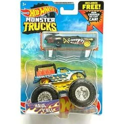 DieCast Hot Wheels Monster Trucks Haul Y'all And Crushed Wagon Flat Iron - 1:64 Scale