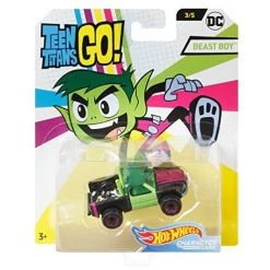 Hot Wheels Teen Titans Go Beast Boy Vehicle, 1:64 Scale Mattel