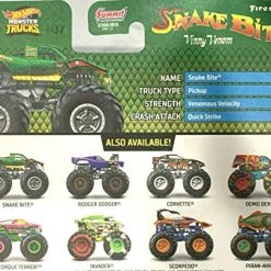 DieCast Hot Wheels Monster Trucks 2021 [Snake Bite Vinny Venom 1/75] Fan Favorites #01/06 With Re-Crushable Car