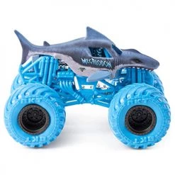 Monster Jam 2019 Nitro Neon Megalodon 1:64 Scale Diecast Monster Truck With Figure And Poster By Spin Master