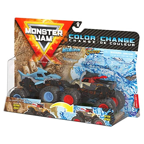 Monster Jam Color Change Megalodon Vs Pirate's Curse - 1:64 Scale Double Pack Spin Master 5 Monster Jam Color Change Megalodon Vs Pirate's Curse - 1:64 Scale Double Pack Spin Master