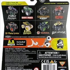 Monster Jam 2021 Spin Master 1:64 Diecast Monster Truck With Wheelie Bar: Max Contrast Dragon (Black And White)