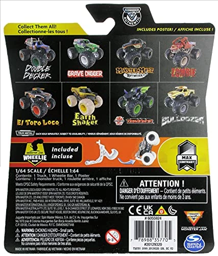 Monster Jam 2021 Spin Master 1:64 Diecast Monster Truck With Wheelie Bar: Max Contrast Dragon (Black And White) 2 Monster Jam 2021 Spin Master 1:64 Diecast Monster Truck With Wheelie Bar: Max Contrast Dragon (Black And White)