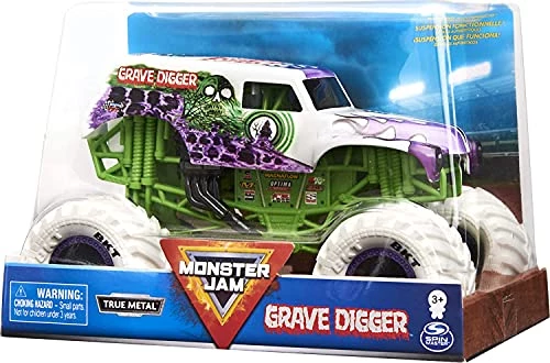 Spin Master Monster Jam, Official Inverse Grave Digger (White) Monster Truck, Die-Cast Vehicle, 1:24 Scale 5 Spin Master Monster Jam, Official Inverse Grave Digger (White) Monster Truck, Die-Cast Vehicle, 1:24 Scale