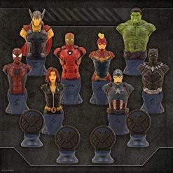 USAOPOLY Marvel Collector's Chess Set | Custom Sculpted Chess Pieces Marvel Superheros & Villains | Iron Man & Thanos As King | Captain Marvel & Hella As Queen | Officially Licensed Marvel Chess Set 13 USAOPOLY Marvel Collector's Chess Set | Custom Sculpted Chess Pieces Marvel Superheros & Villains | Iron Man & Thanos As King | Captain Marvel & Hella As Queen | Officially Licensed Marvel Chess Set